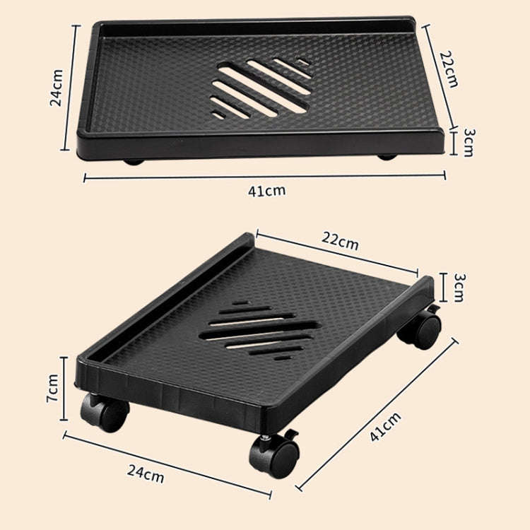 Computer Host Bracket Desktop Chassis Mobile Tray Base Heightening Rack with Pulley, Spec: Straig...