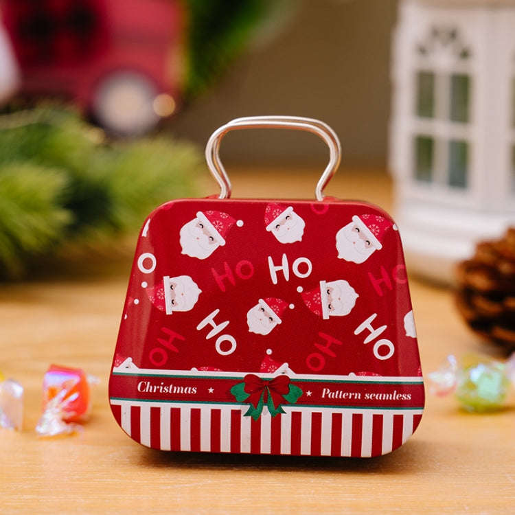 Christmas Decorations Handbag-shaped Candy Box Children Gift Iron Box(D)