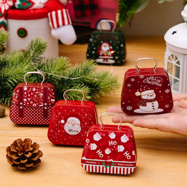 Christmas Decorations Handbag-shaped Candy Box Children Gift Iron Box(C)