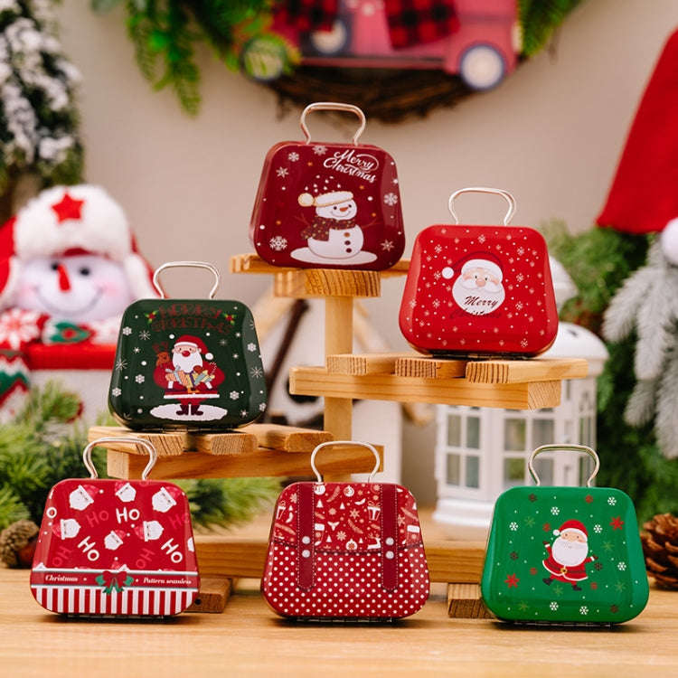 Christmas Decorations Handbag-shaped Candy Box Children Gift Iron Box(C)