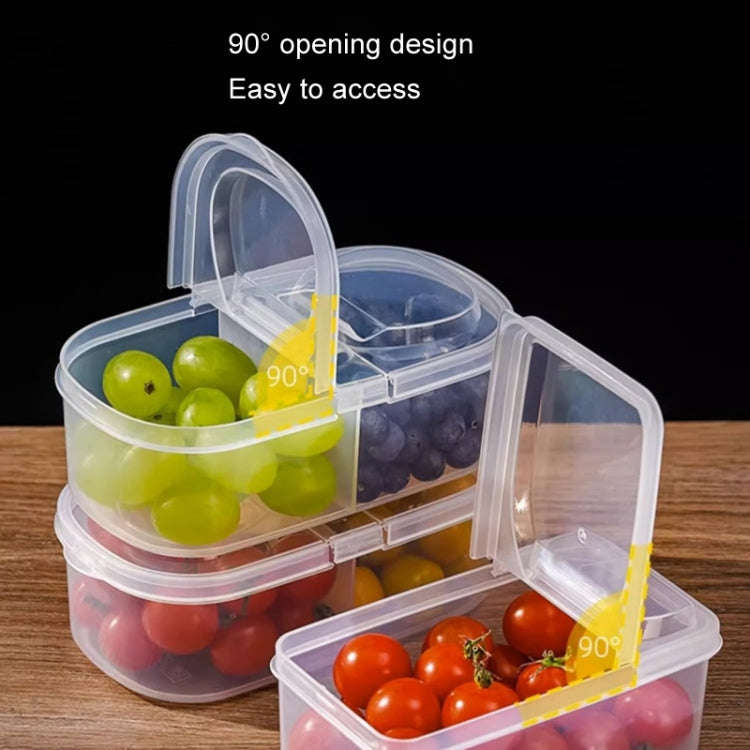 2pcs /Set Round 600ml+Square 500ml Fruit Vegetable Small Dispenser Refrigerator Fresh Storage Boxes