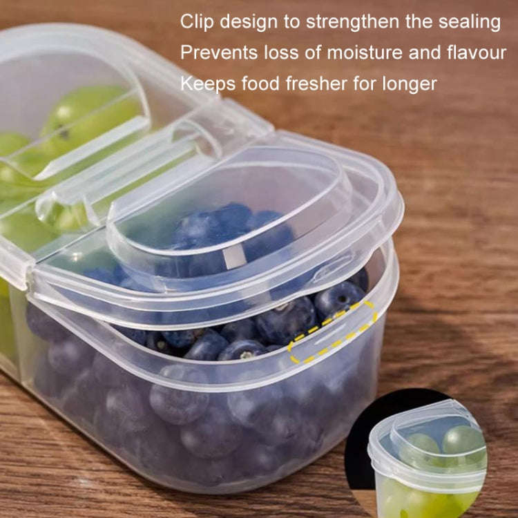2pcs /Set Round 600ml+Square 500ml Fruit Vegetable Small Dispenser Refrigerator Fresh Storage Boxes