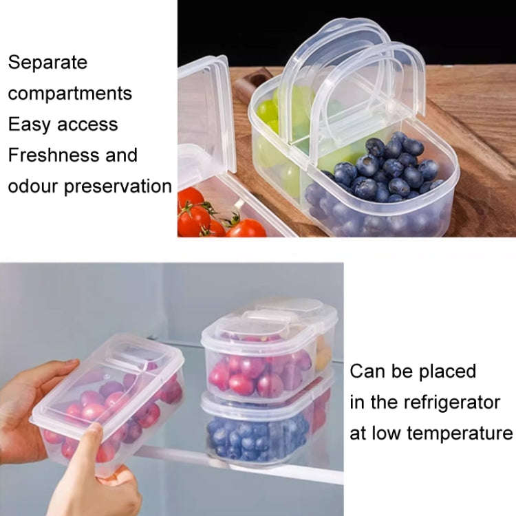 2pcs /Set Round 600ml+Square 500ml Fruit Vegetable Small Dispenser Refrigerator Fresh Storage Boxes