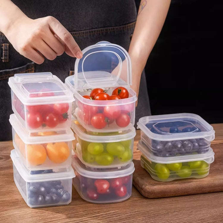 2pcs /Set Round 600ml+Square 500ml Fruit Vegetable Small Dispenser Refrigerator Fresh Storage Boxes