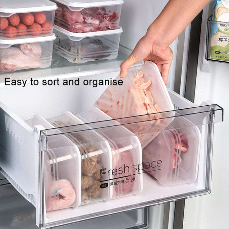 2000ml Refrigerator Storage Box Large Capacity Transparent Fresh Food Organiser