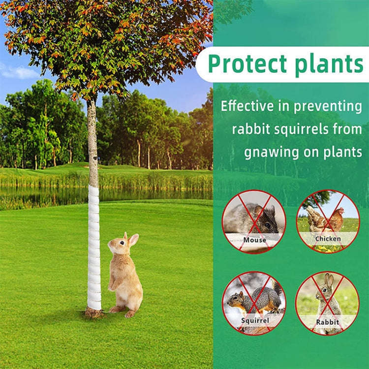 Small Plant Trunk Protector Garden Anti Nibbling Plastic Protective Cover(White)
