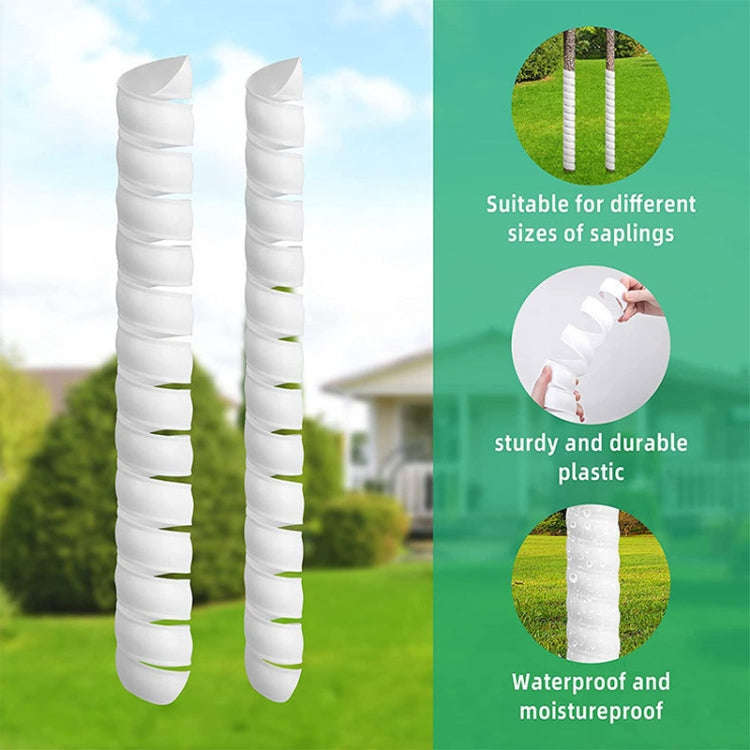 Small Plant Trunk Protector Garden Anti Nibbling Plastic Protective Cover(White)