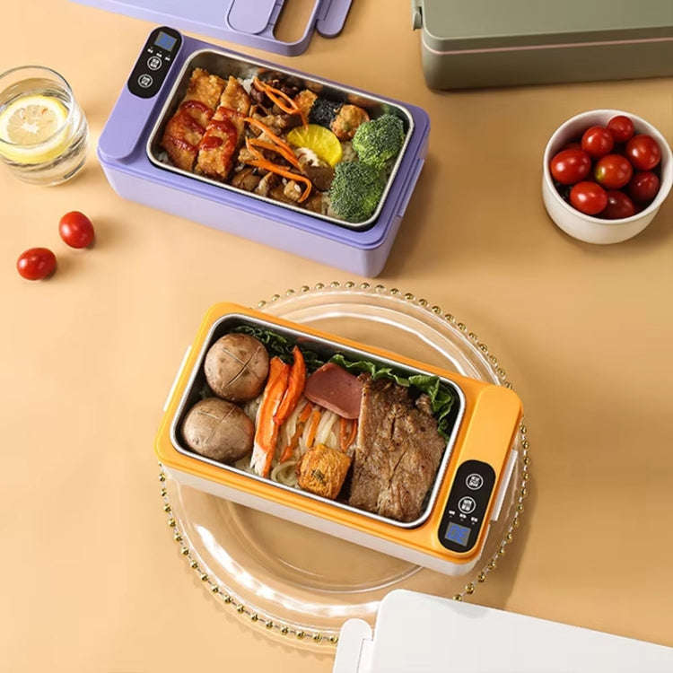 1000ml Wireless Heating Lunch Box USB Rechargeable Bento Box English Version(Purple)