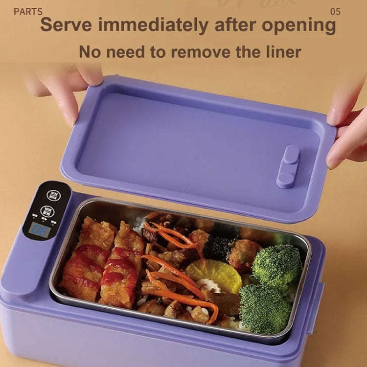 1000ml Wireless Heating Lunch Box USB Rechargeable Bento Box English Version(Purple)