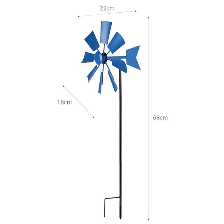 Landscape Craft Rotating Windmill Ornament Outdoor Rustic Garden Decoration Inserts(Wine Red)