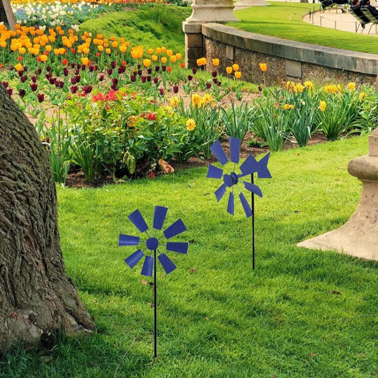 Landscape Craft Rotating Windmill Ornament Outdoor Rustic Garden Decoration Inserts(Wine Red)