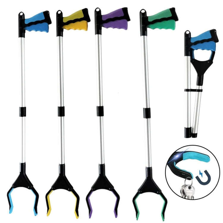 31.9 Inch Magnetic Foldable Litter Reachers Pickers Extra Long Grabber Stick(Green)