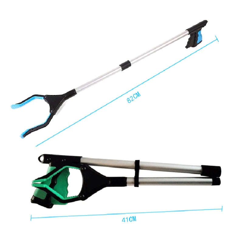 31.9 Inch Magnetic Foldable Litter Reachers Pickers Extra Long Grabber Stick(Blue)