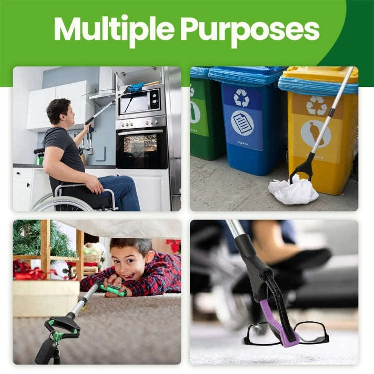 31.9 Inch Magnetic Foldable Litter Reachers Pickers Extra Long Grabber Stick(Green)
