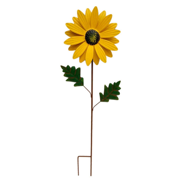 Outdoor Lawn Garden Landscape Arrangement Decorative Iron Flower Inserts(Yellow)