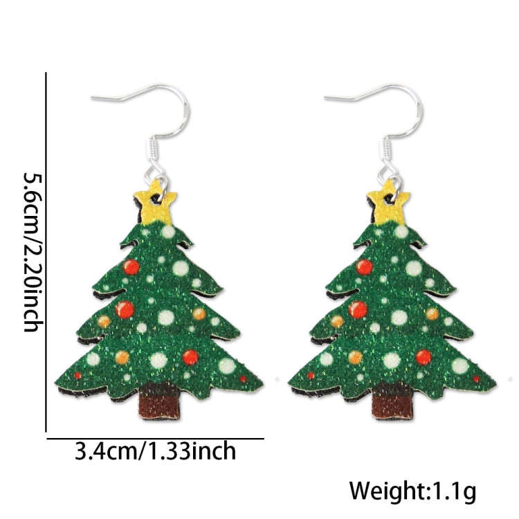 Christmas Element Cartoon Decoration Earrings Shiny Earrings, Spec: Tree