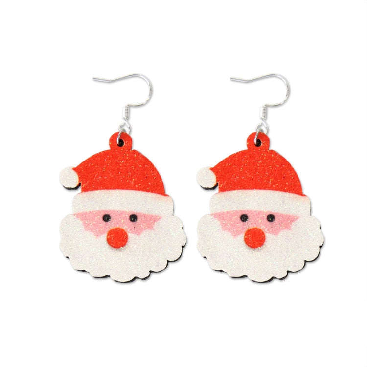 Christmas Element Cartoon Decoration Earrings Shiny Earrings, Spec: Santa Claus