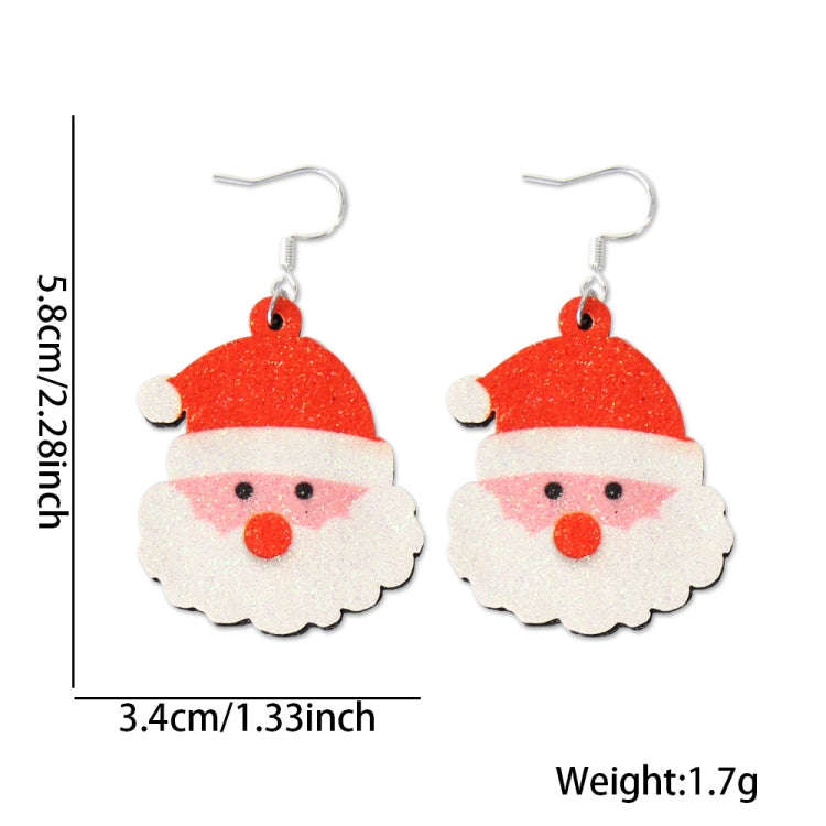 Christmas Element Cartoon Decoration Earrings Shiny Earrings, Spec: Santa Claus
