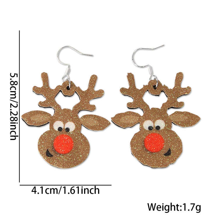 Christmas Element Cartoon Decoration Earrings Shiny Earrings, Spec: Elk