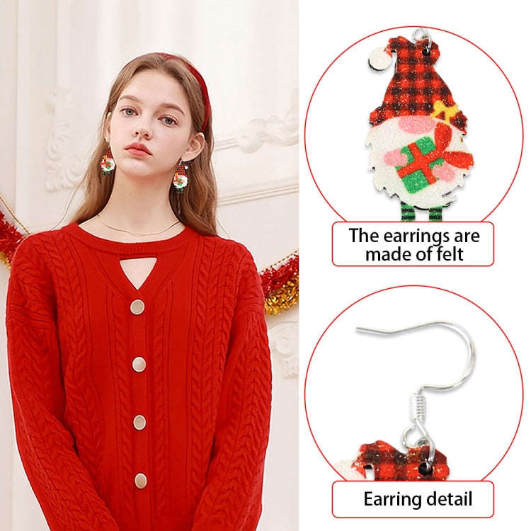 Christmas Element Cartoon Decoration Earrings Shiny Earrings, Spec: Snowman