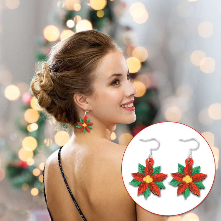Christmas Element Cartoon Decoration Earrings Shiny Earrings, Spec: Snowman