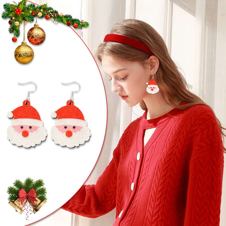 Christmas Element Cartoon Decoration Earrings Shiny Earrings, Spec: Snowman