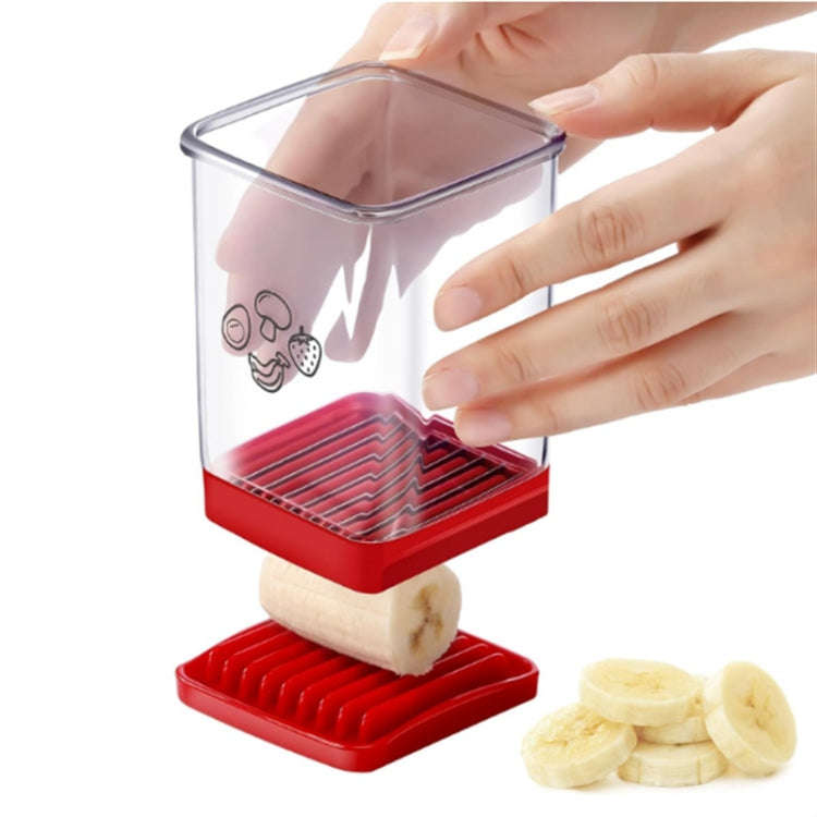 Multifunctional Household Kitchen Fruit And Vegetable Slicer With Push Plate(Red)