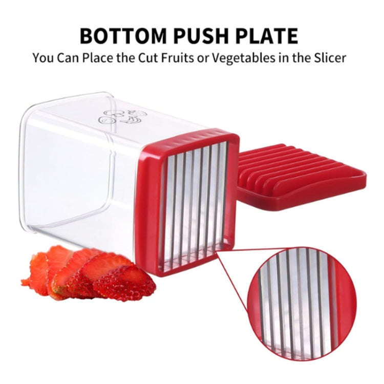 Multifunctional Household Kitchen Fruit And Vegetable Slicer With Push Plate(Red)
