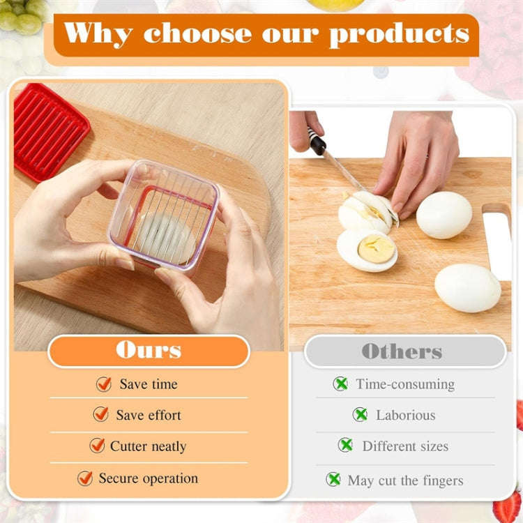 Multifunctional Household Kitchen Fruit And Vegetable Slicer With Push Plate(Red)