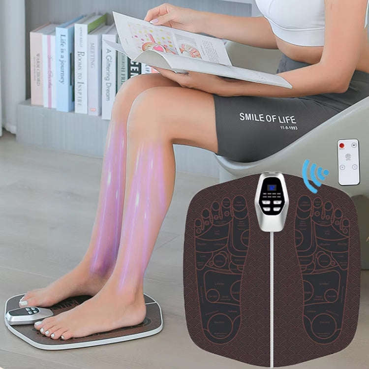 EMS Foot Massager Pad Foldable Pulse Foot Massage Mat Microcurrent Foot Physical Therapy With RC(...
