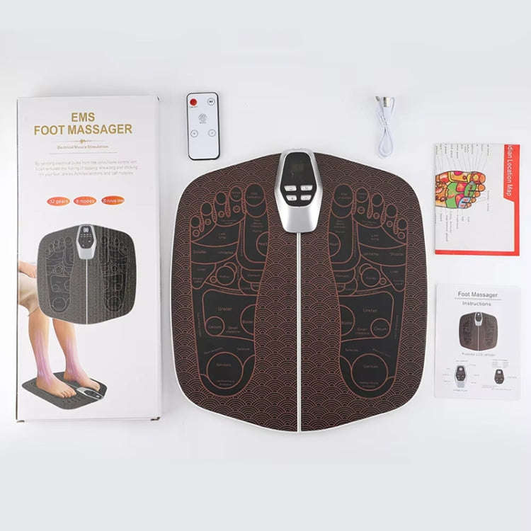 EMS Foot Massager Pad Foldable Pulse Foot Massage Mat Microcurrent Foot Physical Therapy With RC(...