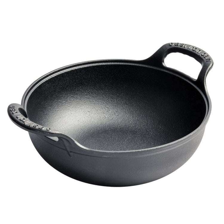 20cm Cast Iron Frying Pan Stewpot Universal Uncoated Non-Stick Casserole