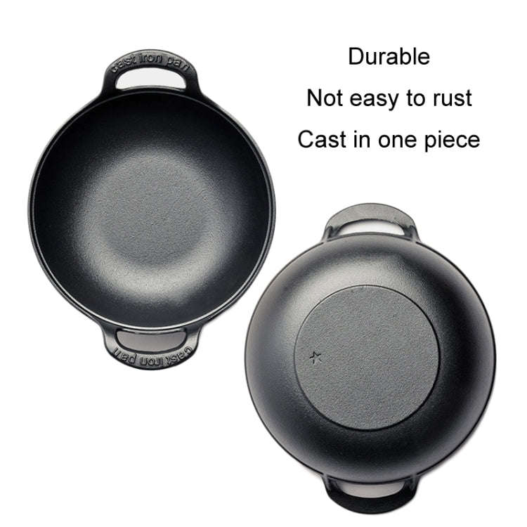 20cm Cast Iron Frying Pan Stewpot Universal Uncoated Non-Stick Casserole