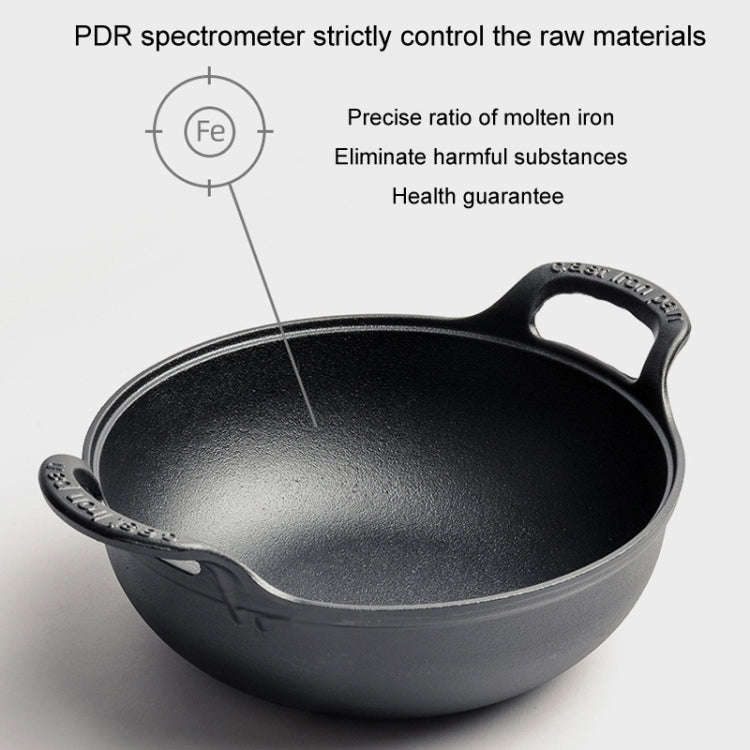 20cm Cast Iron Frying Pan Stewpot Universal Uncoated Non-Stick Casserole