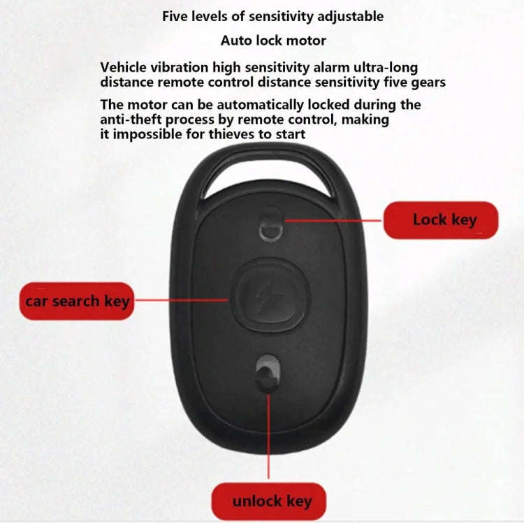48-72V Electric Motorcycle One-Button Start Remote Lock Anti-Theft Alarm, Specifications: Three-w...