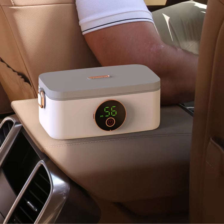 1000ml USB Rechargeable Lunch Box Wireless Heating Bento Box Timing Adjustment(White)