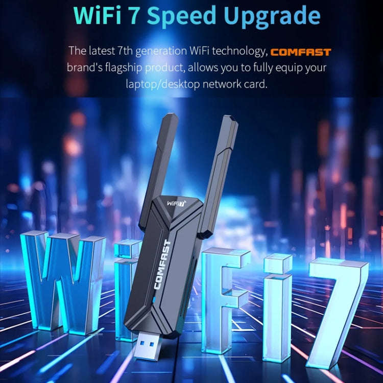 COMFAST CF-983BE WiFi7 Tri-Band 6500Mbps USB Wireless Network Adapter PC Network Card