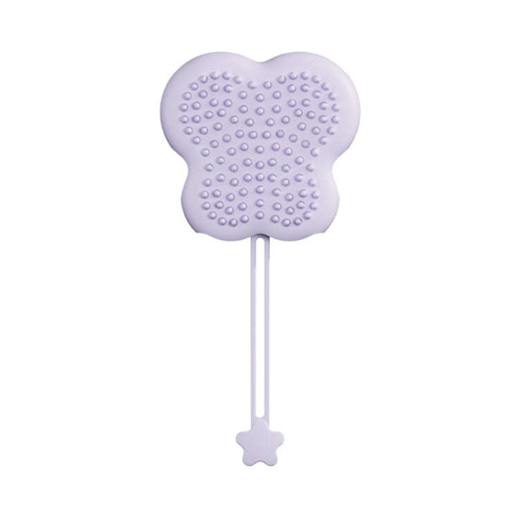 Pet Cleaning And Detangling Comb Cats And Dogs Bathing Brush, Color: Butterfly Purple