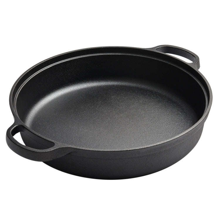 33cm Cast Iron Cooking Pot Wok Nonstick Frying Pan Restaurant Kitchen Skillet Camping Cooker
