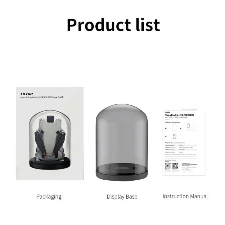 For DJI Mini 4 Pro / 3 / 3 Pro LKTOP Display Base Dustproof Display Stand(Black)