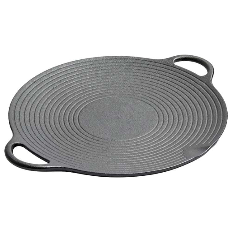 35cm Cast Iron Threaded Grill Pan Outdoor Non-Stick Frying Pan Uncoated Teppanyaki Pot