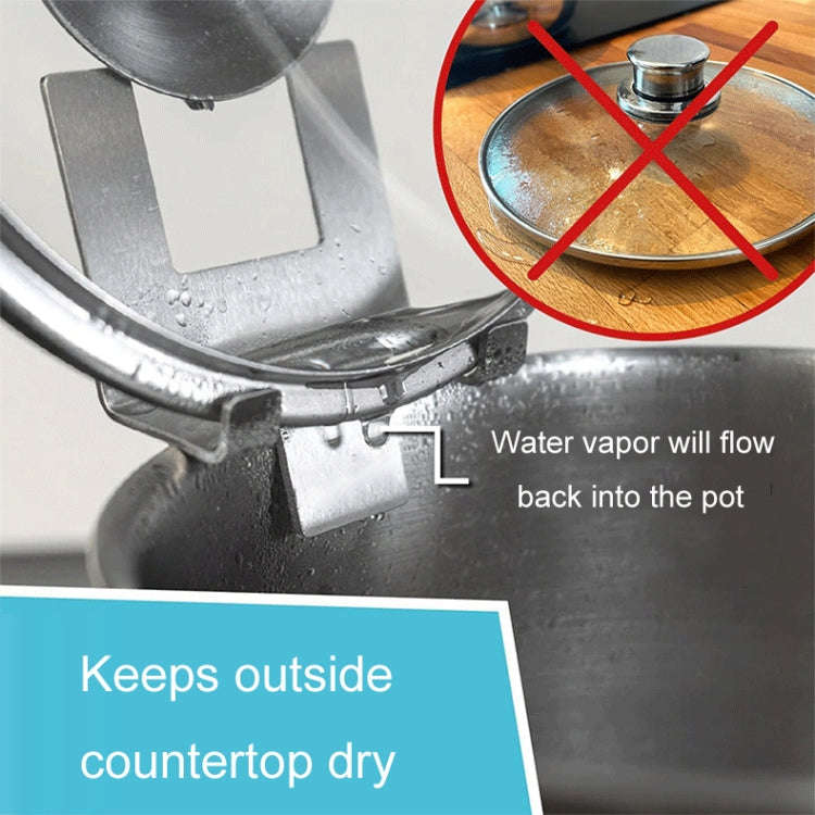 Household Stainless Steel Pot Lid Keeper With Silicone Gasket Kitchen Lid Holder(FS-24140)