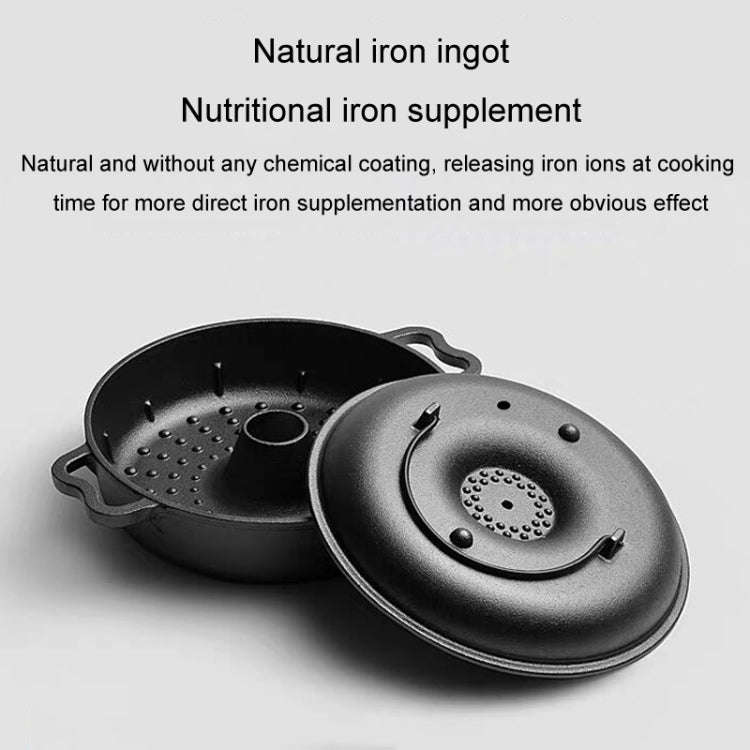 22cm Cast Iron Sukiyaki Pot Roast Sweet Potato Pot Round Barbecue Grill Pan With Lid Turkey Roast...