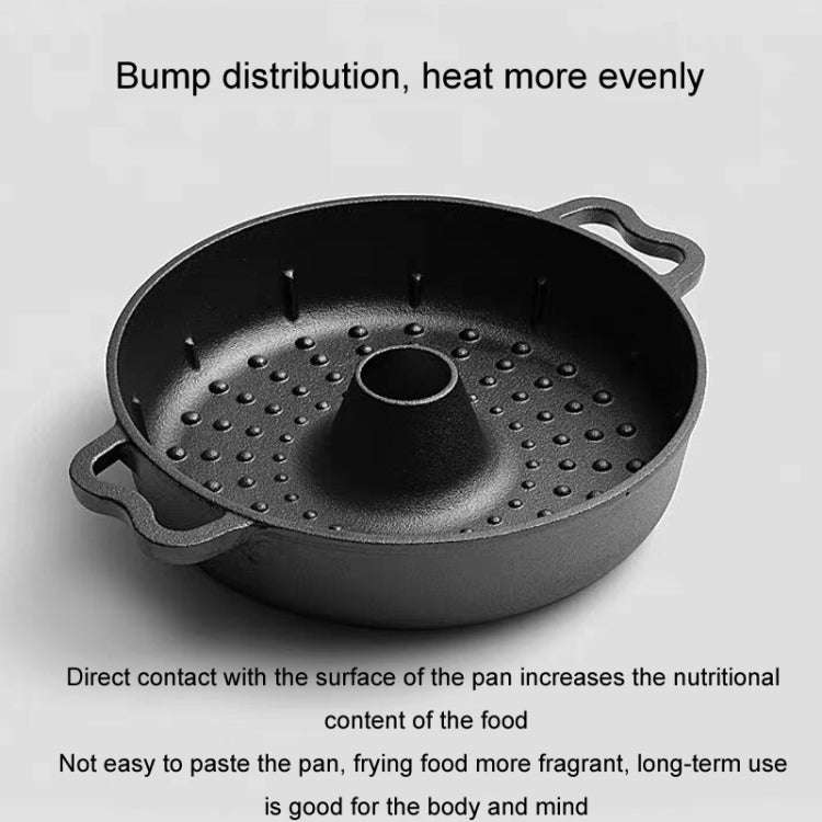 25cm Cast Iron Sukiyaki Pot Roast Sweet Potato Pot Round Barbecue Grill Pan With Lid Turkey Roast...