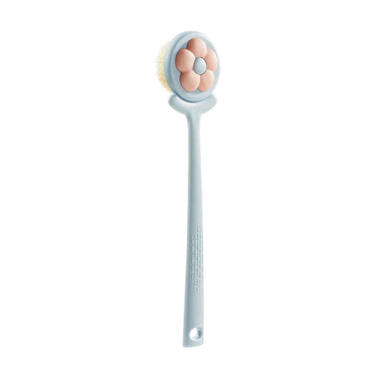 Household Bathroom Long Handle Soft Bristle Flower Shower Brush(Blue)