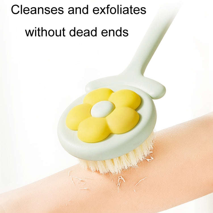 Household Bathroom Long Handle Soft Bristle Flower Shower Brush(Green)