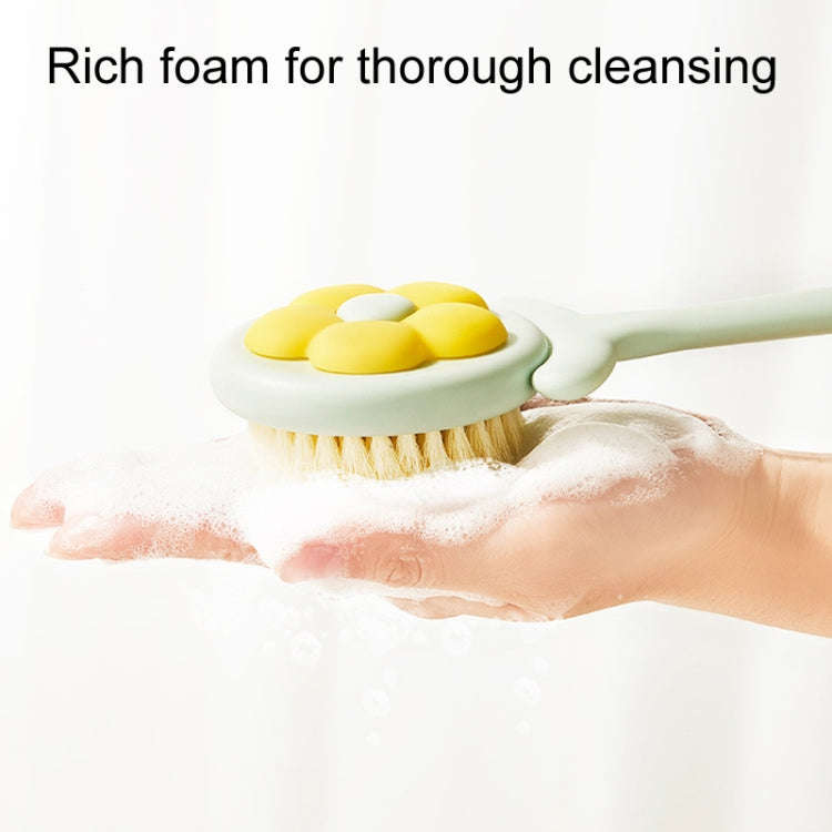 Household Bathroom Long Handle Soft Bristle Flower Shower Brush(Blue)