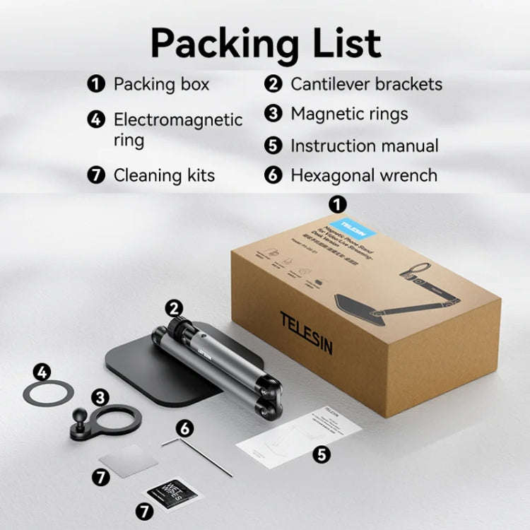 TELESIN P3-DS-01 Phone Video Live Streaming Magsafe Magnetic Mount(Desktop)