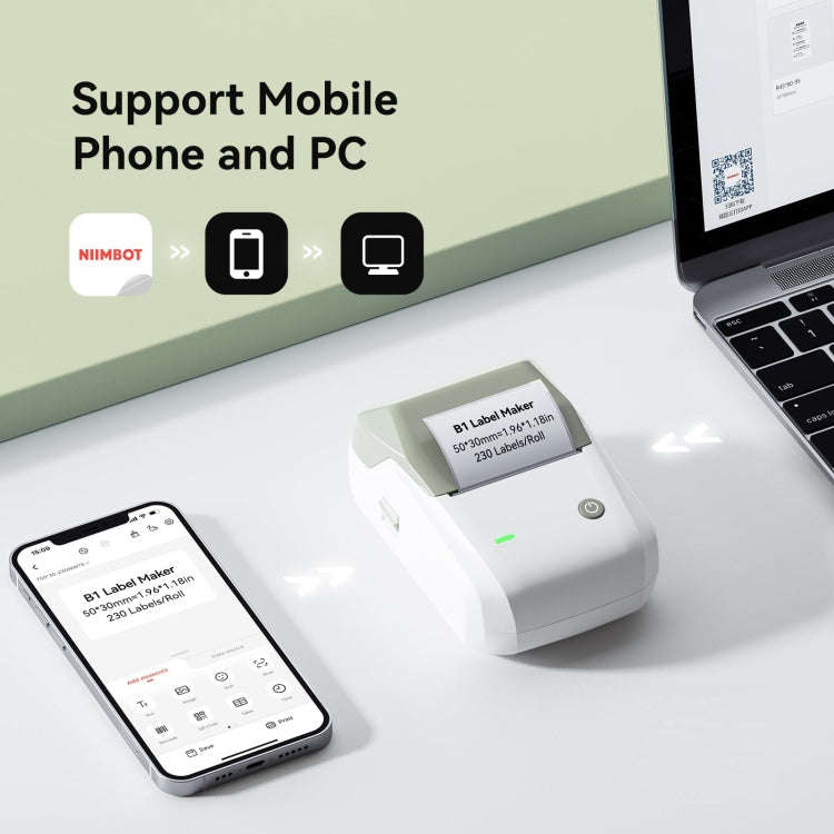 NIIMBOT Portable Bluetooth Sticker Label Thermal Printer(Worm Green English)