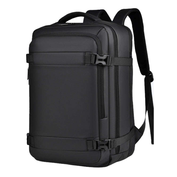 WEIXIER B726 Simple Expandable Double-Shoulder Backpack Large Capacity Business Casual Bag(Black)